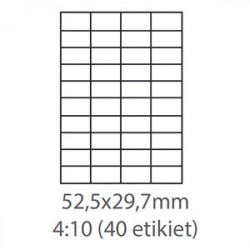 etikety Samolepiace 52,5x29,7 univerzálne biele 40ks/A4 (100 listov...