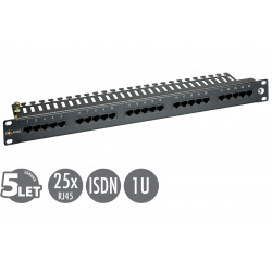19" ISDN panel Solarix 25 x RJ45 čierny 1U SX25-ISDN-BK 24024725