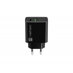 Univerzálna nabíjačka Natec RIBERA 20W 1X USB-A + 1X USB-C, čierna...