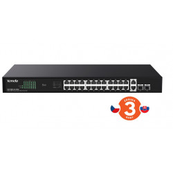 Tenda TEG1128P-24-410W PoE+ Gigabit switch 24x 1Gb/s PoE+...