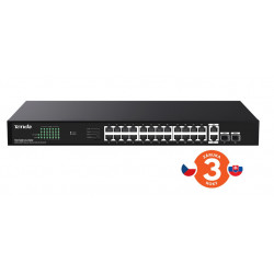 Tenda TEG1128P-24-250W PoE+ Gigabit switch 24x 1Gb/s PoE+...