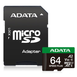 Adata Speed Plus/Micro SD/64GB/UHS-I U3/Class 10/+ Adaptér...