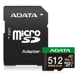 Adata Speed Plus/Micro SD/512GB/UHS-I U3/Class 10/+ Adaptér...