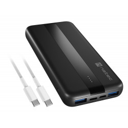Power banka Natec TREVI SLIM Q V2 10000mAh, 2X USB-A 18W, 1X USB-C...