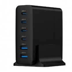 Gembird Universal charger 75W 2x USB-A, 4x USB-C TA-UC-2A4C-PD75-01-BK