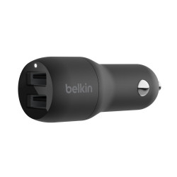 BELKIN Dual USB-A Car Charger, 12W X2, BLK CCB001btBK