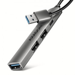 AXAGON HUE-STA, 4x USB ALU STRIP hub, 1x USB-A 5Gbps, 2x USB-A & 1x...