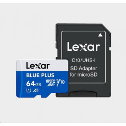 Lexar microSDHC Blue Plus UHS-I with SD adapter, up to 100MB/s read...