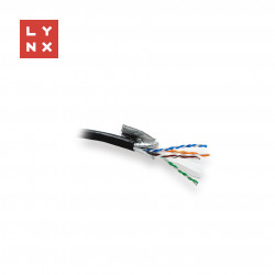 LYNX FTP kabel Cat6, PE (Fca), celoměděný, venkovní, černý, cívka...
