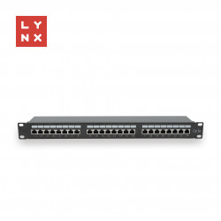 LYNX 19" patch panel  24-port, FTP Cat5e, 50µ, stíněný, černý...