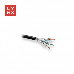 LYNX SFTP kabel, Cat6a, PE, celoměděný, venkovní, černý,  cívka...