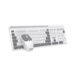 C-TECH klávesnice s myší WLKMC-05W, Bezdrátový set 2.4GHz, CZ, Bílá