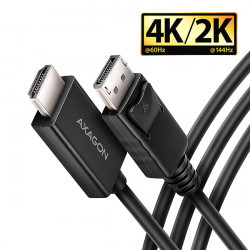 AXAGON RVD-HI20C2, DisplayPort -  HDMI 2.0b redukcia / kábel 1.8m,...