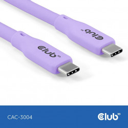 Club3D Kabel USB-C 4.0, 20Gbps, 4K60Hz, PD 240W, 2m, fialová CAC-3004