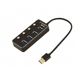 GEMBIRD hub, 4-port USB 3.1 (Gen 1) hub s vypínači UHB-U3P4P-01