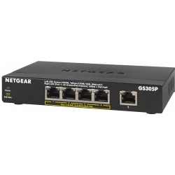 Netgear 5-Port, 4xPoE 55,5W Gigabit Desktop Switch Metal (GS305P) GS305P-100PES