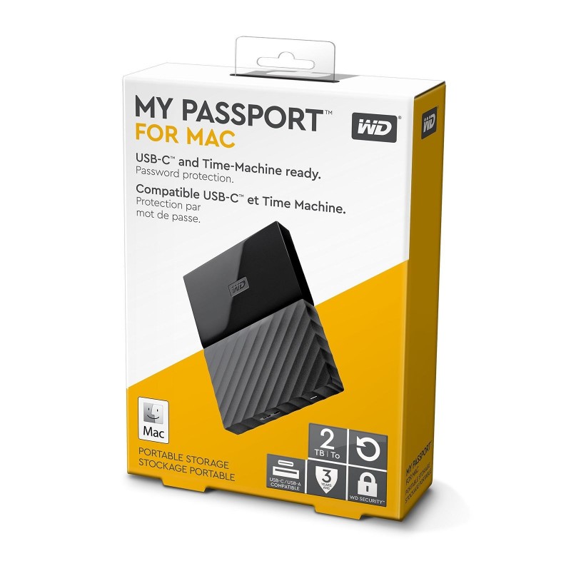 WD My Passport for Mac 2.5' externý HDD 2TB, USB 3.1 čierna Worldwide WDBLPG0020BBK-WESE