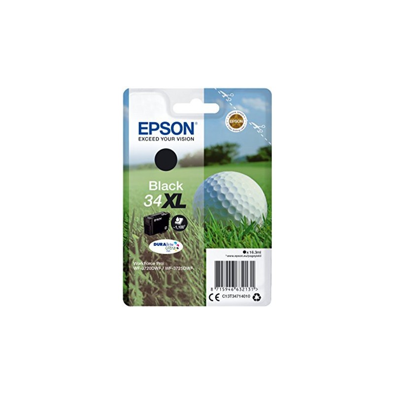 Epson originál ink C13T34714010, T347140, black, 16.3ml, Epson WF-3720DWF, 3725DWF