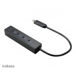 AKASA AK-HB-08BK 4-portový externý USB 3.0 HUB, čierny