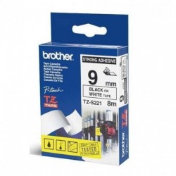 BROTHER TZe-S221 čierna potlač/biela páska 9 mm adhézna (silne...