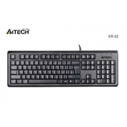 A4tech KR-92, klávesnice, CZ/US, USB, voděodolná, černá