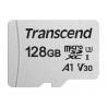 Transcend 128GB microSDXC 300S UHS-I U3 V30 A1 (Class 10) paměťová karta (bez adaptéru), 95MB/s R, 45MB/s W TS128GUSD300S