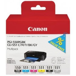 kazeta CANON PGI-550PGBK + CLI-551 BK/C/M/Y/GY PACK MG 5450/6350,...