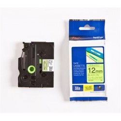 páska BROTHER TZC31 čierne písmo, fluorescenčná žltá páska Tape...