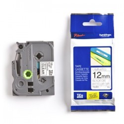 páska BROTHER TZeM31 čierne písmo, matná transparentná páska Tape...