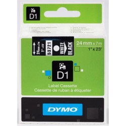 páska DYMO 53721 D1 White On Black Tape (24mm) S0721010
