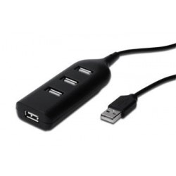 Digitus USB 2.0 hub, 4-porty, černý bez napájecího zdroje AB-50001-1