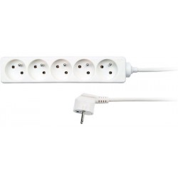 Solight predlžovací prívod, 5 zásuviek, biely, 1,5m PP40