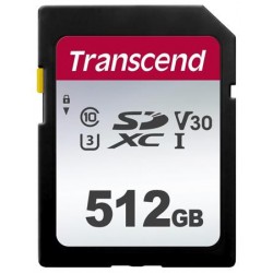 Transcend 512GB SDXC 300S (Class 10) UHS-I U3 V30 paměťová karta,...