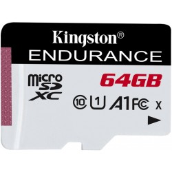64 GB . microSD karta Kingston High Endurance Class 10 UHS-I U1 (r95MB/s, w30MB/s) bez adaptéra SDCE/64GB