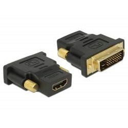 Delock adapter DVI-D(M)(24+1)-HDMI(F), Black 65466
