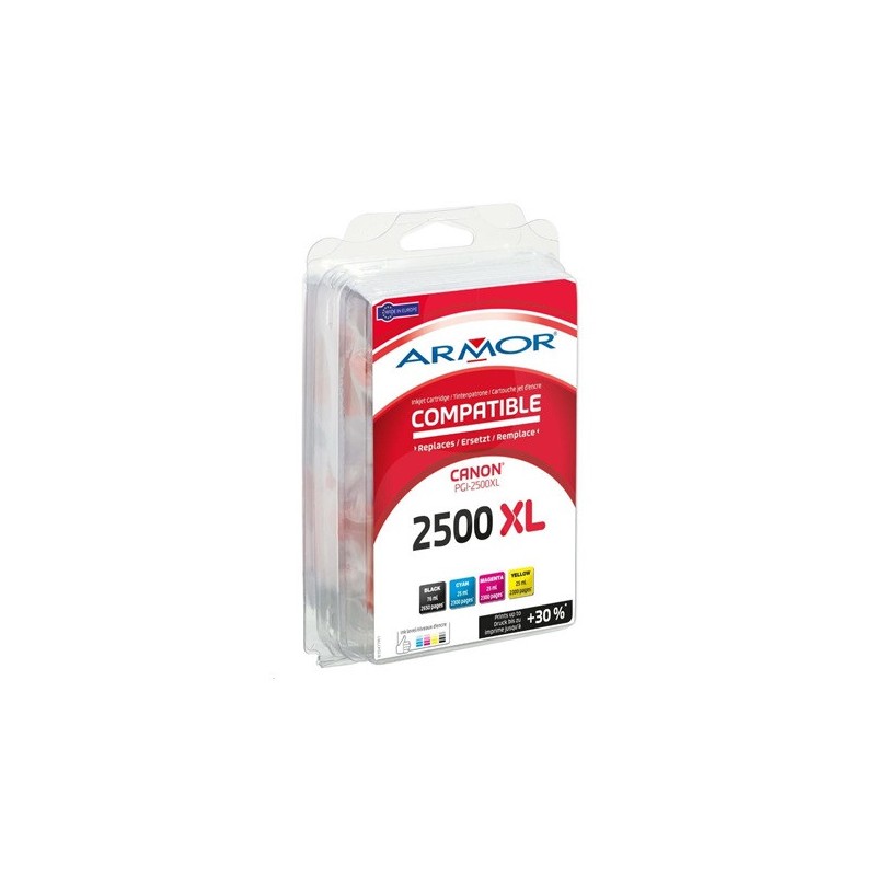 multipack ARMOR CANON PGI2500XL Black+CMY HC pre MAXIFYiB4050,MB5050,MB5350 1x76ml/ 3x25ml B10477R1