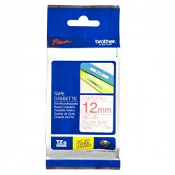 BROTHER TZe-132 červená potlač/priehľadná páska 12 mm TZE132