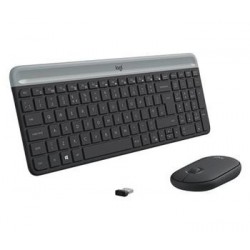 Logitech klávesnice s myší Wireless Combo Slim MK470 CZ/SK - šedá...